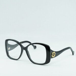 Gucci GG1236O 001 Eyeglasses Black 55mm Square Frame